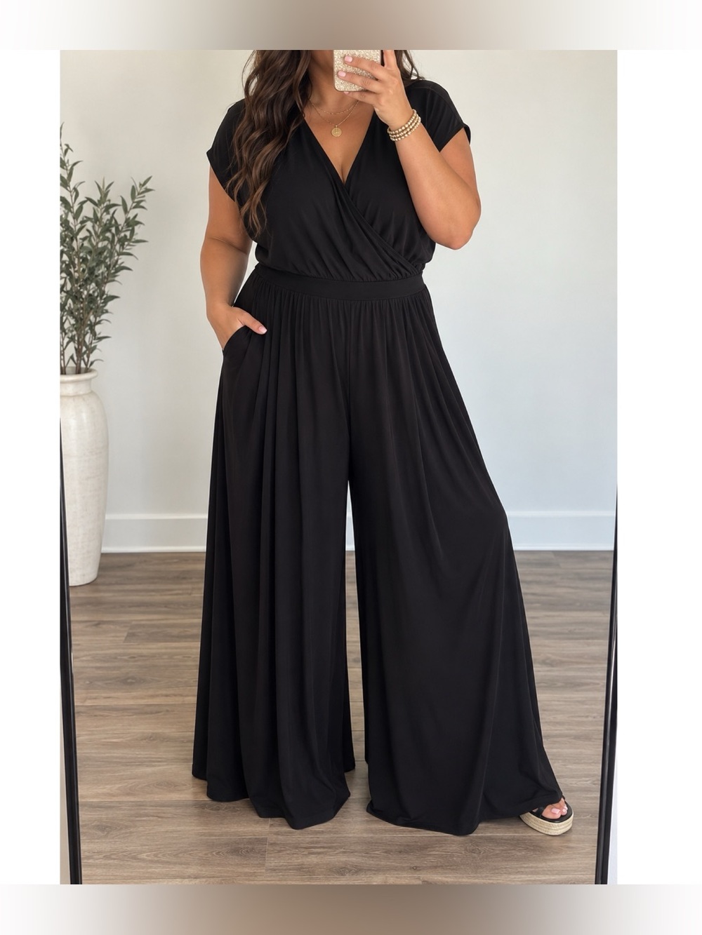 HALARA Black Wide Leg Jumpsuit XL New!